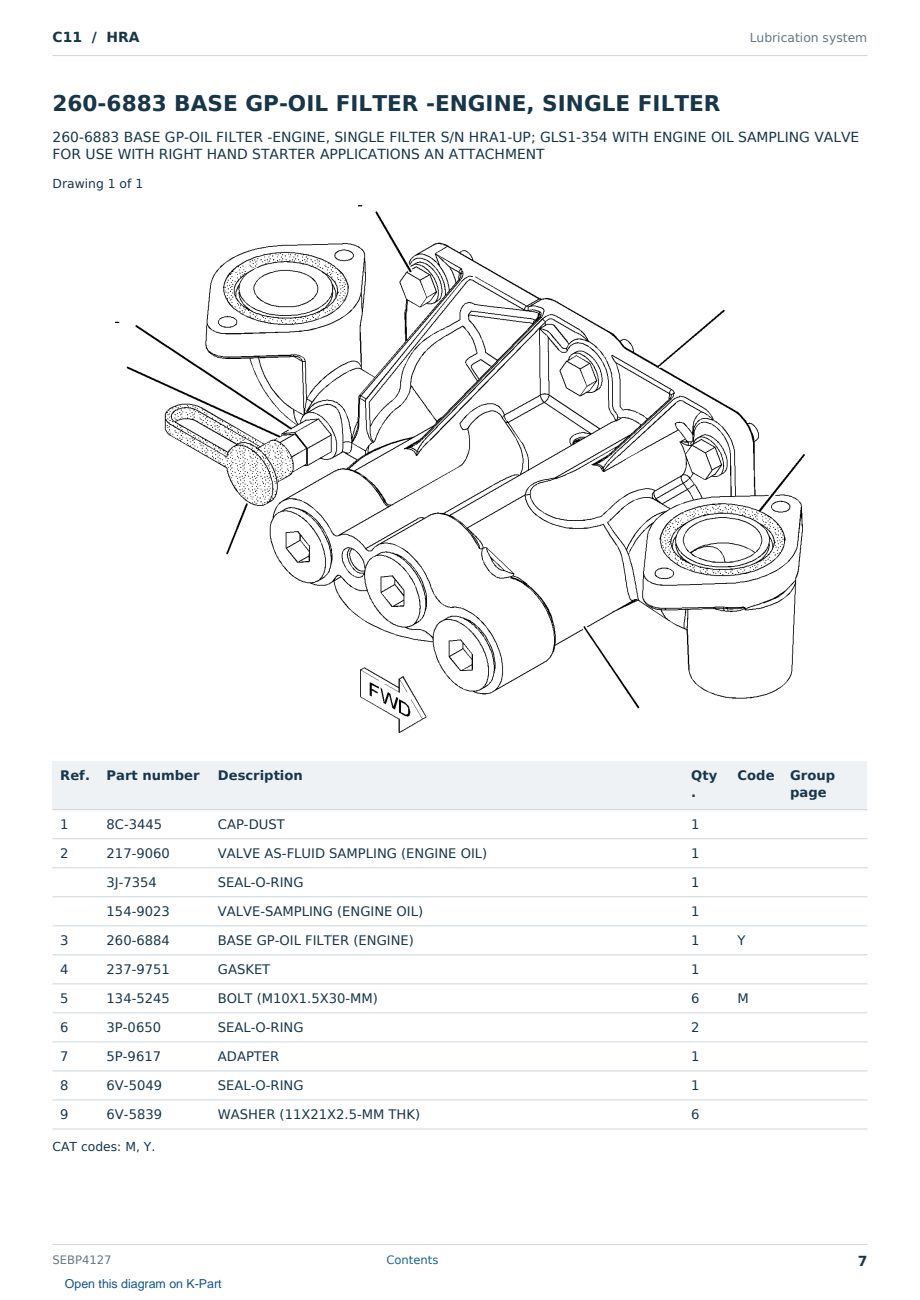 Caterpillar C11 S/N HRA Partsbook SEBP4127 (English) - sample page 7 of 10 Caterpillar C11 S/N HRA Partsbook SEBP4127 (English) - sample page 7 of 10
