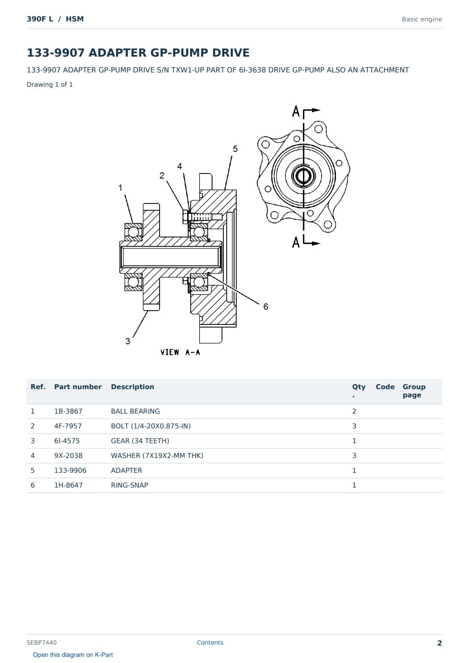 Caterpillar 390F L S/N HSM Partsbook SEBP7440 (English) - sample page 2 of 10 Caterpillar 390F L S/N HSM Partsbook SEBP7440 (English) - sample page 2 of 10