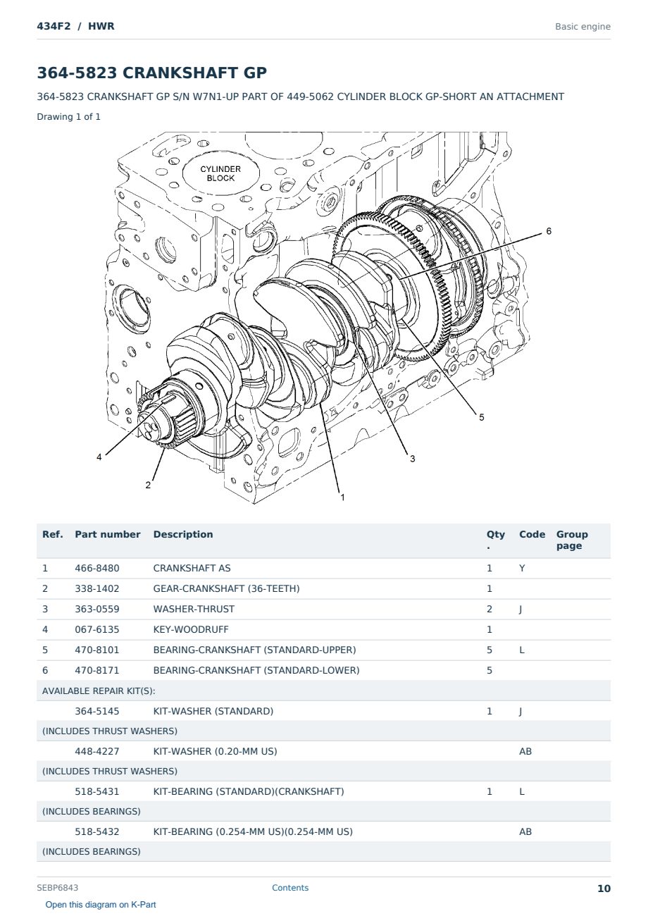 Caterpillar 434F2 S/N HWR Partsbook SEBP6843 (English) - sample page 10 of 10 Caterpillar 434F2 S/N HWR Partsbook SEBP6843 (English) - sample page 10 of 10