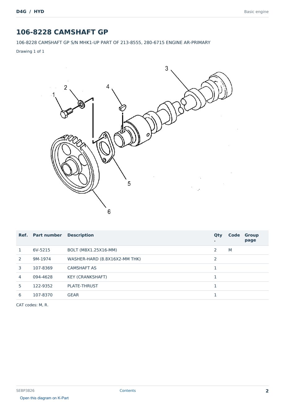 Caterpillar D4G S/N HYD Partsbook SEBP3826 (English) - sample page 2 of 10 Caterpillar D4G S/N HYD Partsbook SEBP3826 (English) - sample page 2 of 10