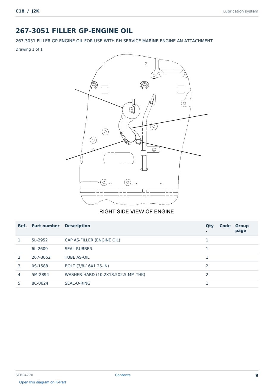 Caterpillar C18 S/N J2K Partsbook SEBP4770 (English) - sample page 9 of 10 Caterpillar C18 S/N J2K Partsbook SEBP4770 (English) - sample page 9 of 10