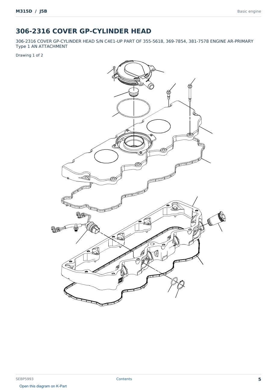 Caterpillar M315D S/N J5B Partsbook SEBP5993 (English) - sample page 5 of 10 Caterpillar M315D S/N J5B Partsbook SEBP5993 (English) - sample page 5 of 10