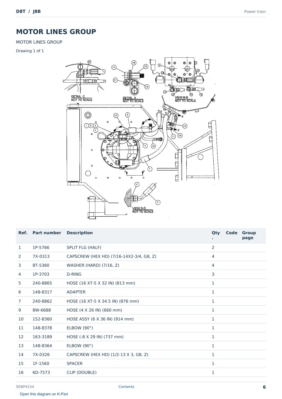 Caterpillar D8T S/N J8B Partsbook SEBP4154 (English) - sample page 6 of 10 Caterpillar D8T S/N J8B Partsbook SEBP4154 (English) - sample page 6 of 10