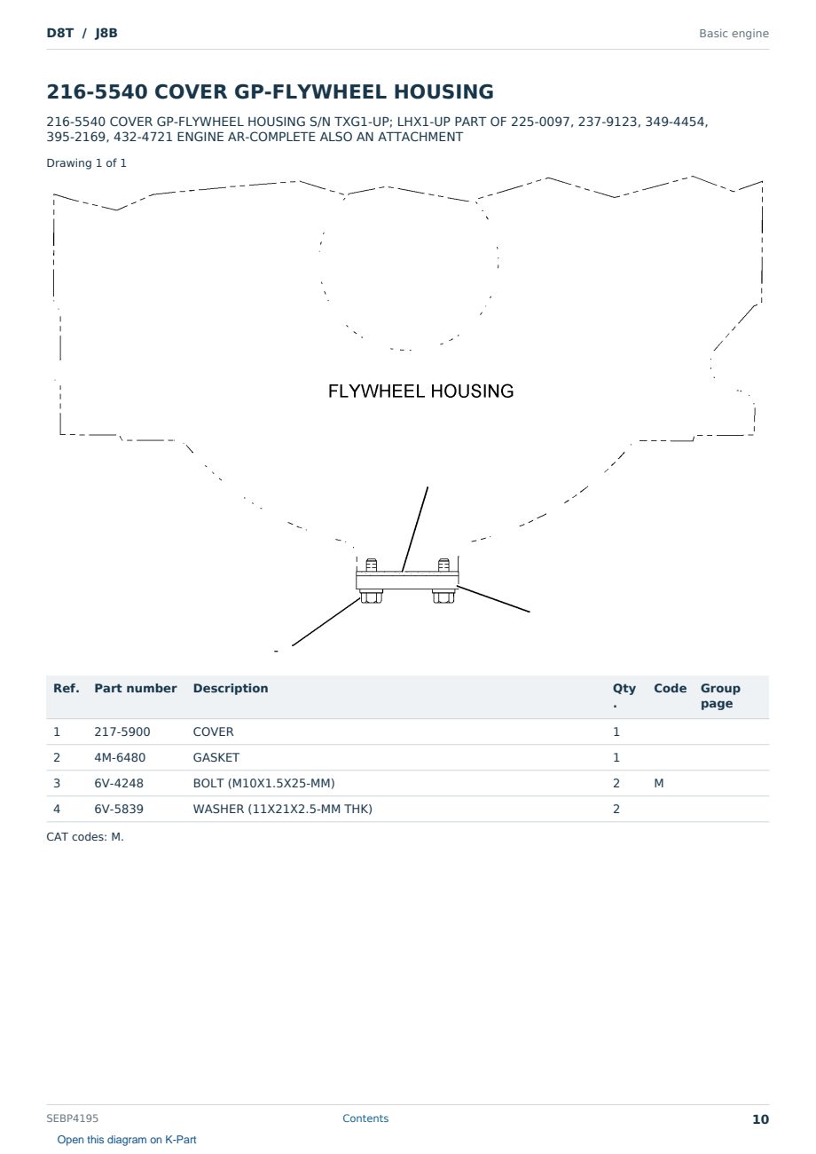 Caterpillar D8T S/N J8B Partsbook SEBP4195 (English) - sample page 10 of 10 Caterpillar D8T S/N J8B Partsbook SEBP4195 (English) - sample page 10 of 10