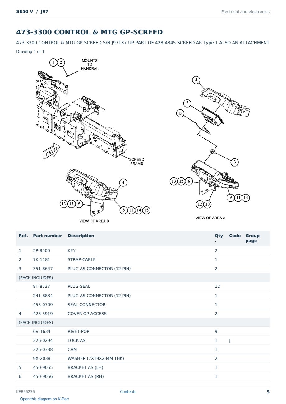 Caterpillar SE50 V S/N J97 Partsbook KEBP6236 (English) - sample page 5 of 10 Caterpillar SE50 V S/N J97 Partsbook KEBP6236 (English) - sample page 5 of 10