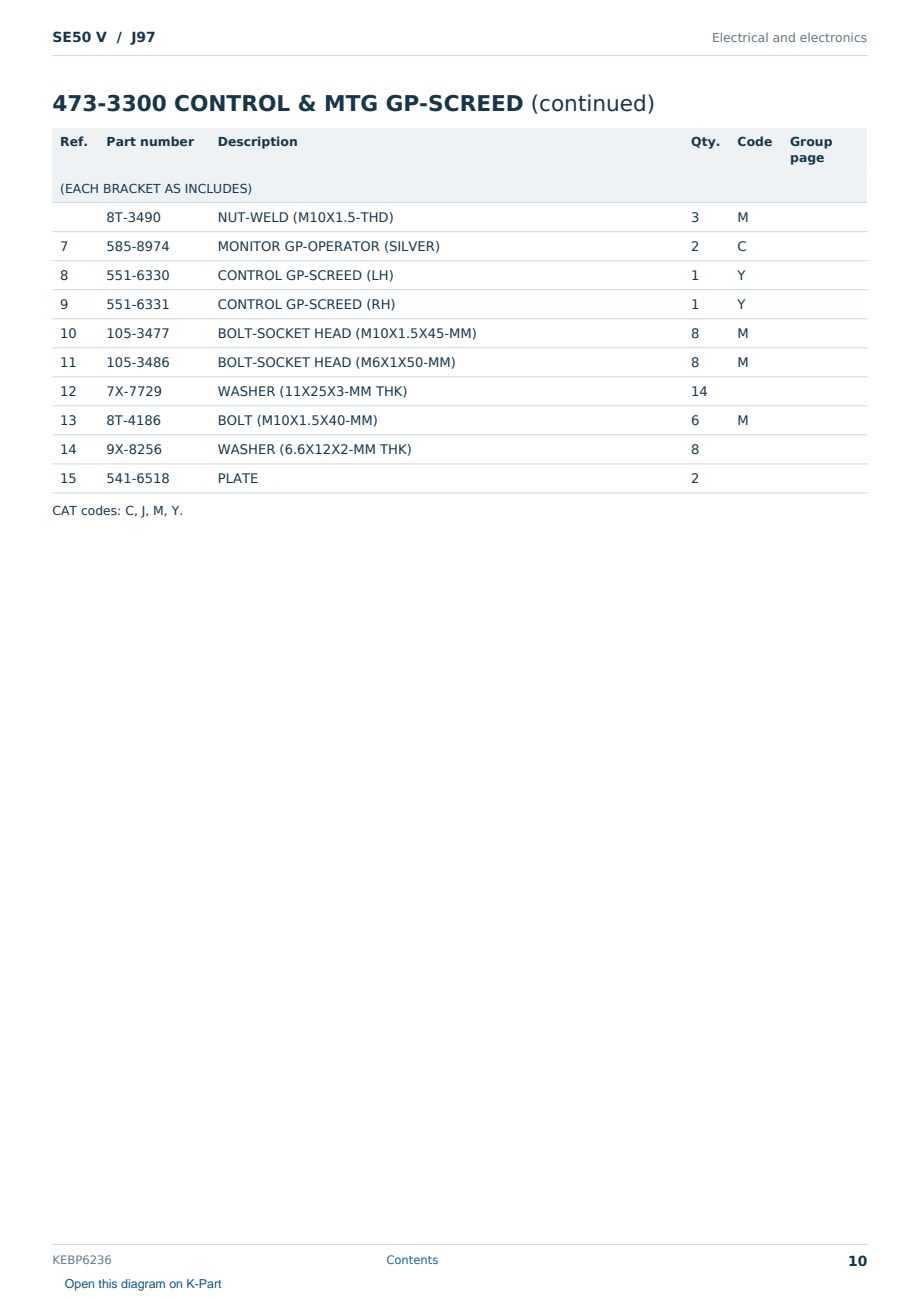 Caterpillar SE50 V S/N J97 Partsbook KEBP6236 (English) - sample page 10 of 10 Caterpillar SE50 V S/N J97 Partsbook KEBP6236 (English) - sample page 10 of 10