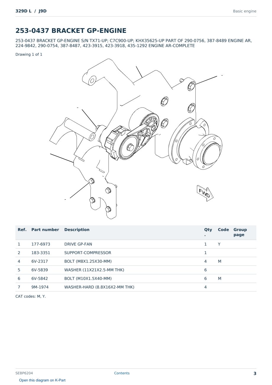 Caterpillar 329D L S/N J9D Partsbook SEBP6204 (English) - sample page 3 of 10 Caterpillar 329D L S/N J9D Partsbook SEBP6204 (English) - sample page 3 of 10