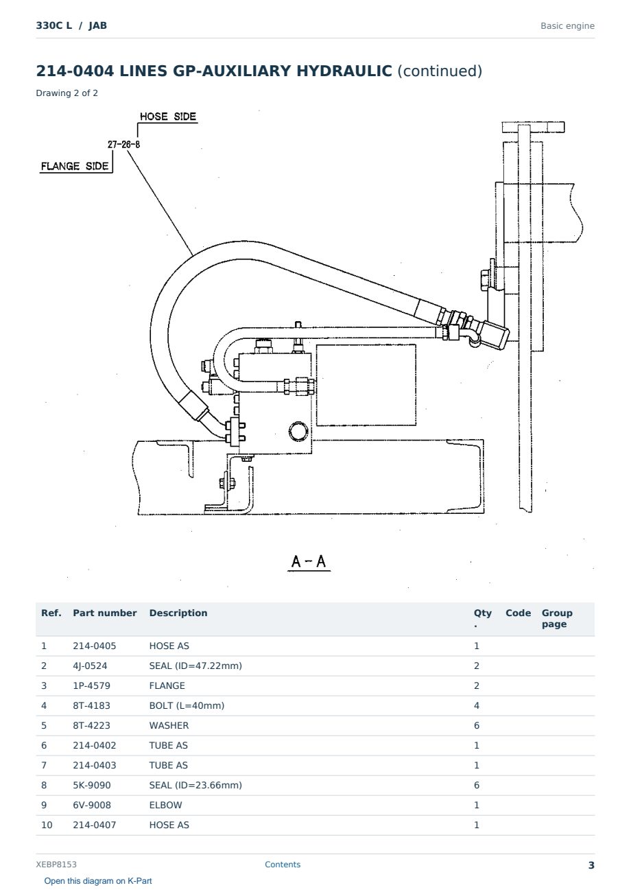 Caterpillar 330C L S/N JAB Partsbook XEBP8153 (English) - sample page 3 of 10 Caterpillar 330C L S/N JAB Partsbook XEBP8153 (English) - sample page 3 of 10
