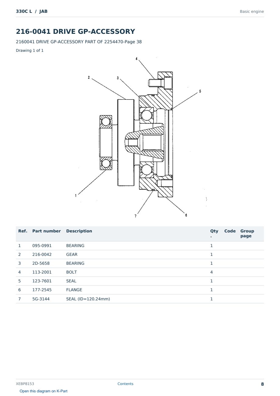 Caterpillar 330C L S/N JAB Partsbook XEBP8153 (English) - sample page 8 of 10 Caterpillar 330C L S/N JAB Partsbook XEBP8153 (English) - sample page 8 of 10