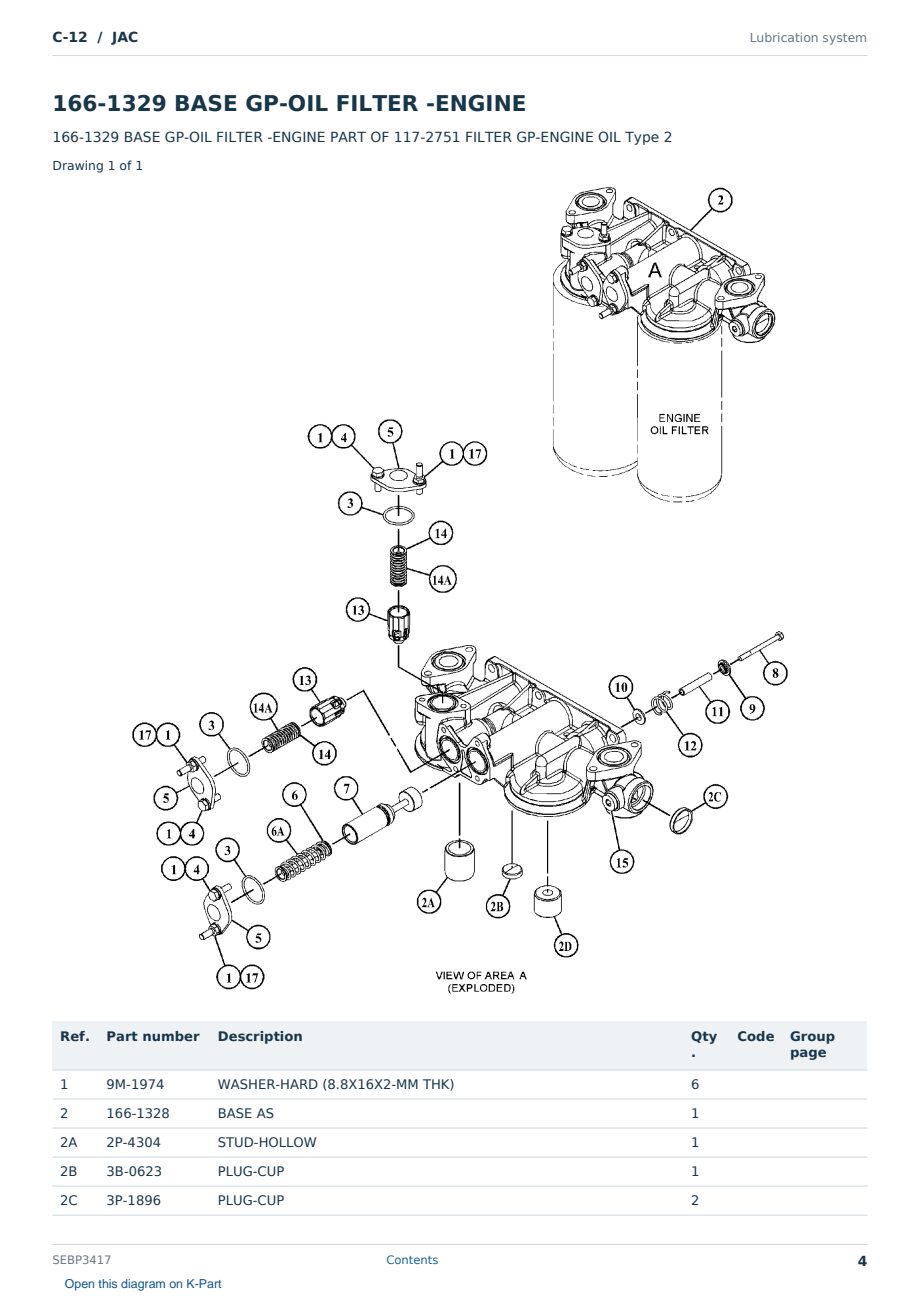 Caterpillar C-12 S/N JAC Partsbook SEBP3417 (English) - sample page 4 of 10 Caterpillar C-12 S/N JAC Partsbook SEBP3417 (English) - sample page 4 of 10