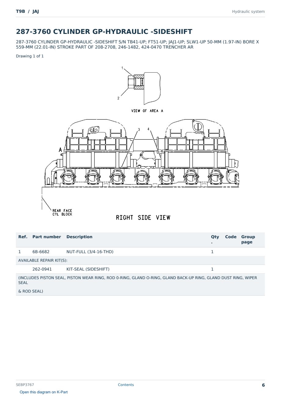 Caterpillar T9B S/N JAJ Partsbook SEBP3767 (English) - sample page 6 of 10 Caterpillar T9B S/N JAJ Partsbook SEBP3767 (English) - sample page 6 of 10