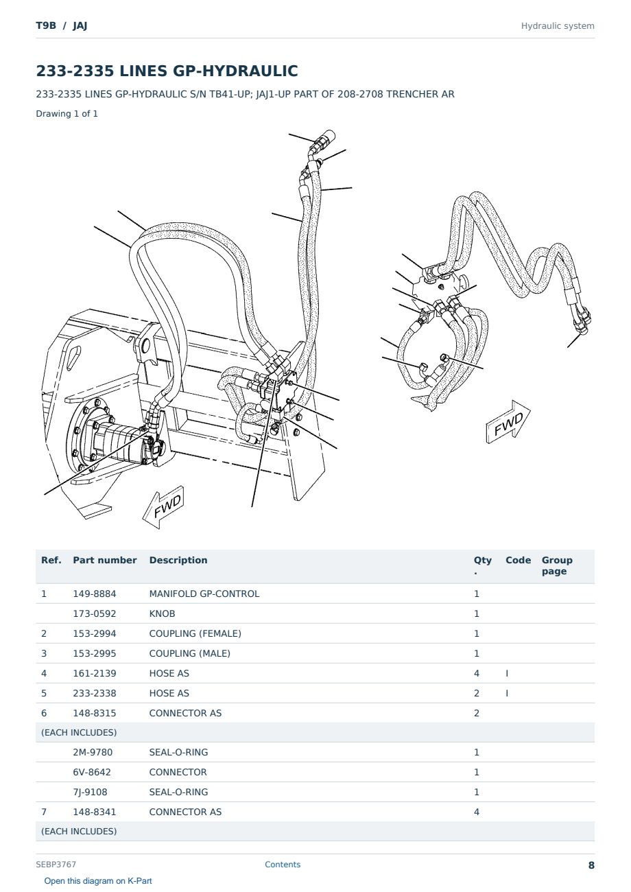 Caterpillar T9B S/N JAJ Partsbook SEBP3767 (English) - sample page 8 of 10 Caterpillar T9B S/N JAJ Partsbook SEBP3767 (English) - sample page 8 of 10