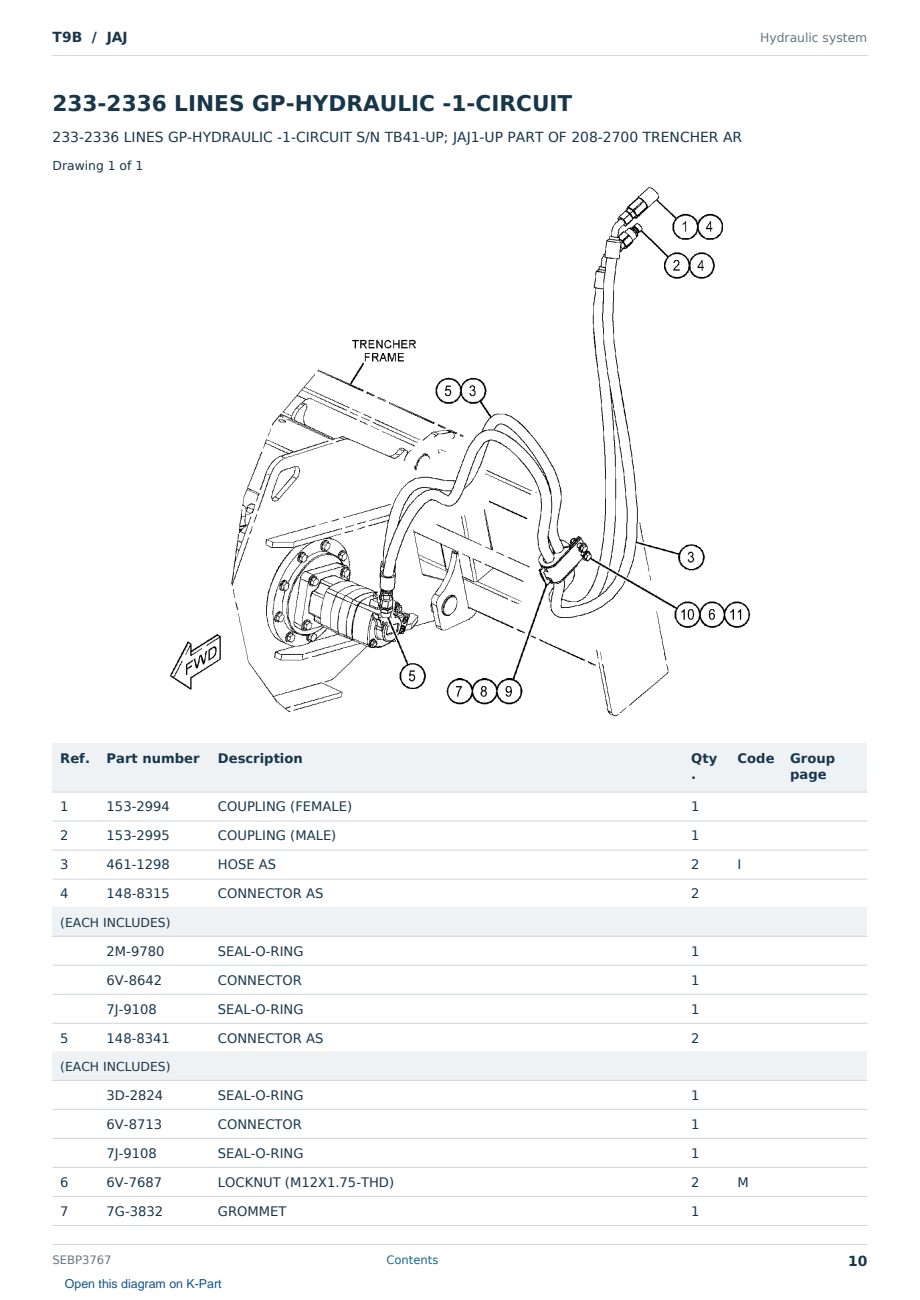 Caterpillar T9B S/N JAJ Partsbook SEBP3767 (English) - sample page 10 of 10 Caterpillar T9B S/N JAJ Partsbook SEBP3767 (English) - sample page 10 of 10