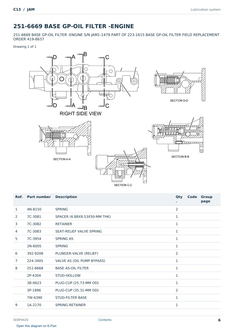 Caterpillar C13 S/N JAM Partsbook SEBP4420 (English) - sample page 6 of 10 Caterpillar C13 S/N JAM Partsbook SEBP4420 (English) - sample page 6 of 10