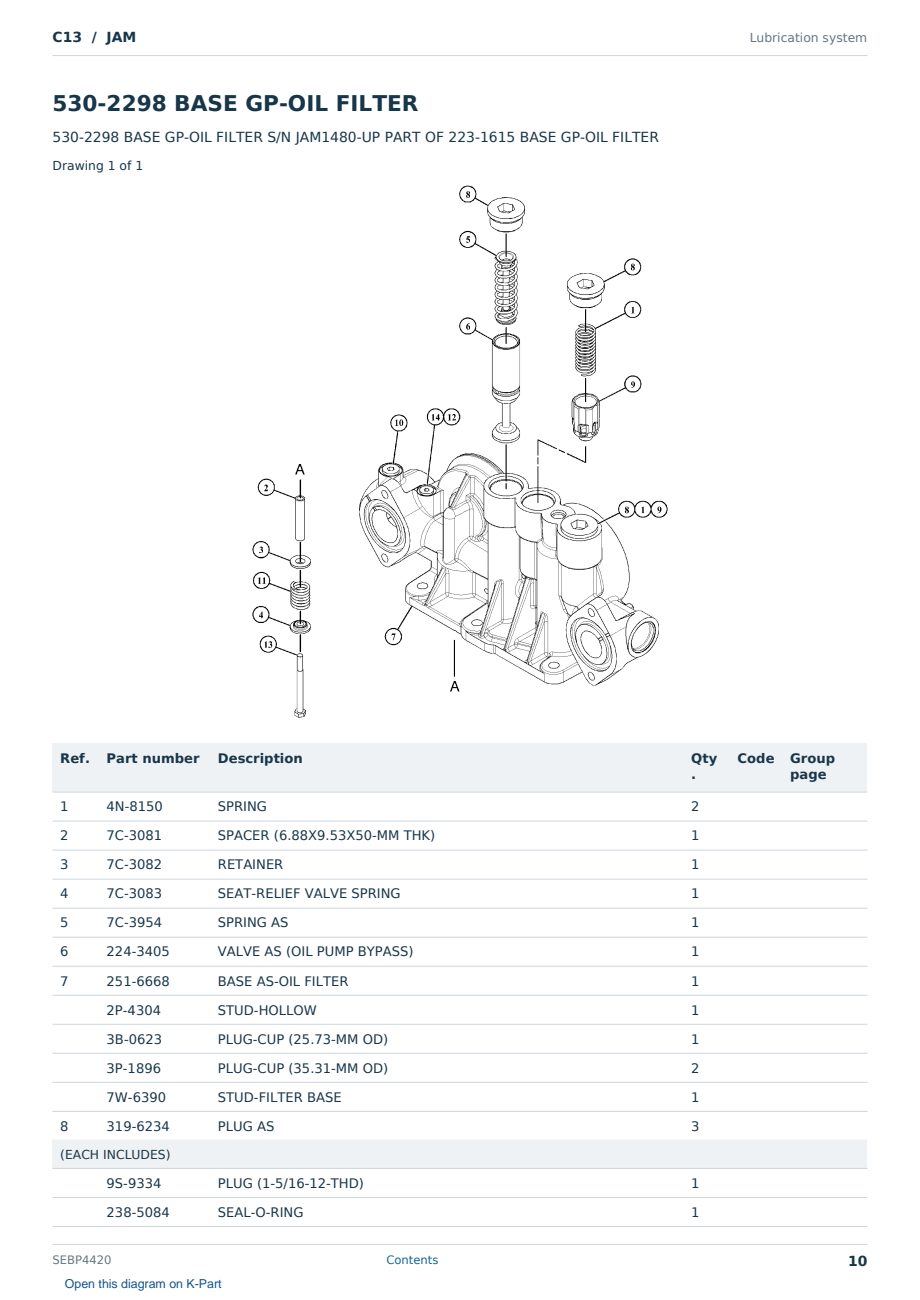 Caterpillar C13 S/N JAM Partsbook SEBP4420 (English) - sample page 10 of 10 Caterpillar C13 S/N JAM Partsbook SEBP4420 (English) - sample page 10 of 10