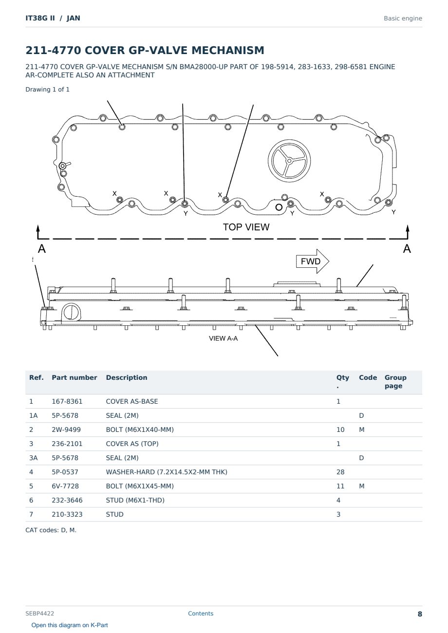 Caterpillar IT38G II S/N JAN Partsbook SEBP4422 (English) - sample page 8 of 10 Caterpillar IT38G II S/N JAN Partsbook SEBP4422 (English) - sample page 8 of 10