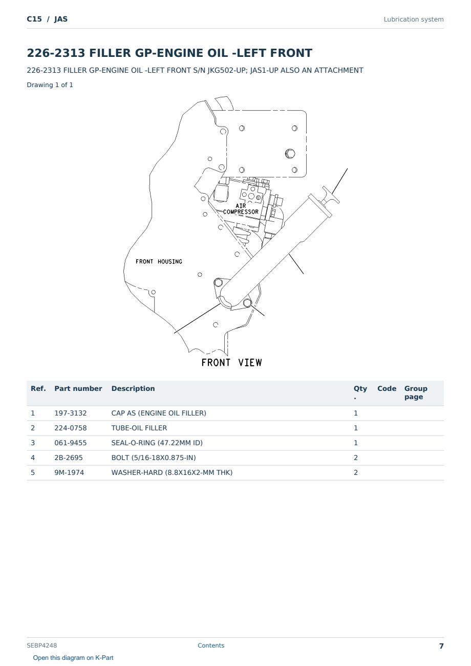 Caterpillar C15 S/N JAS Partsbook SEBP4248 (English) - sample page 7 of 10 Caterpillar C15 S/N JAS Partsbook SEBP4248 (English) - sample page 7 of 10