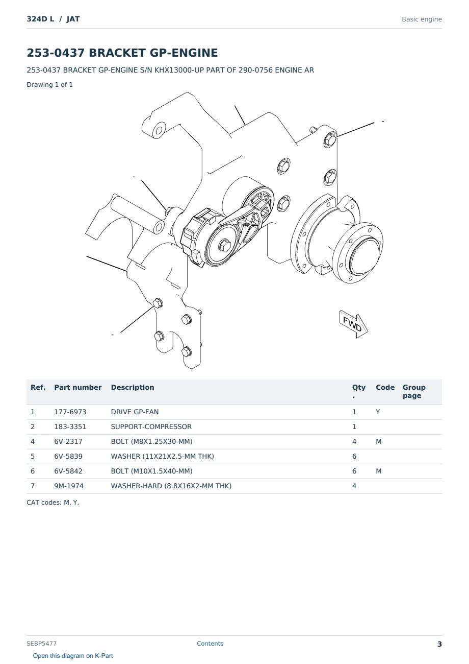 Caterpillar 324D L S/N JAT Partsbook SEBP5477 (English) - sample page 3 of 10 Caterpillar 324D L S/N JAT Partsbook SEBP5477 (English) - sample page 3 of 10