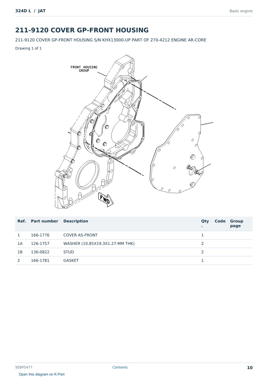Caterpillar 324D L S/N JAT Partsbook SEBP5477 (English) - sample page 10 of 10 Caterpillar 324D L S/N JAT Partsbook SEBP5477 (English) - sample page 10 of 10
