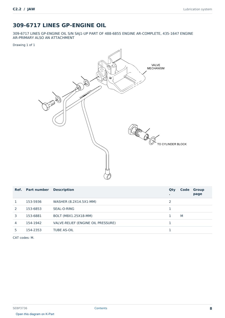 Caterpillar C2.2 S/N JAW Partsbook SEBP3736 (English) - sample page 8 of 10 Caterpillar C2.2 S/N JAW Partsbook SEBP3736 (English) - sample page 8 of 10