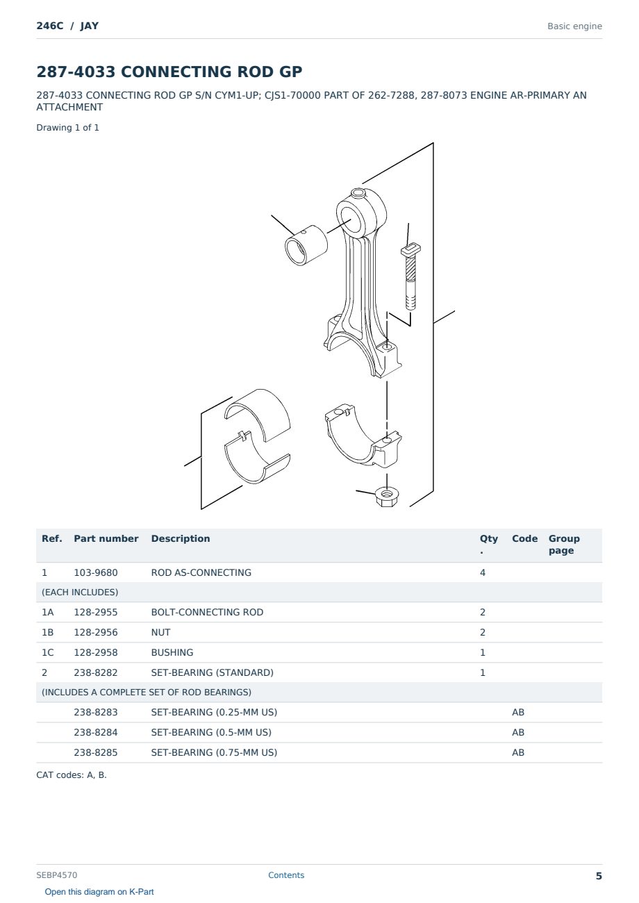 Caterpillar 246C S/N JAY Partsbook SEBP4570 (English) - sample page 5 of 10 Caterpillar 246C S/N JAY Partsbook SEBP4570 (English) - sample page 5 of 10