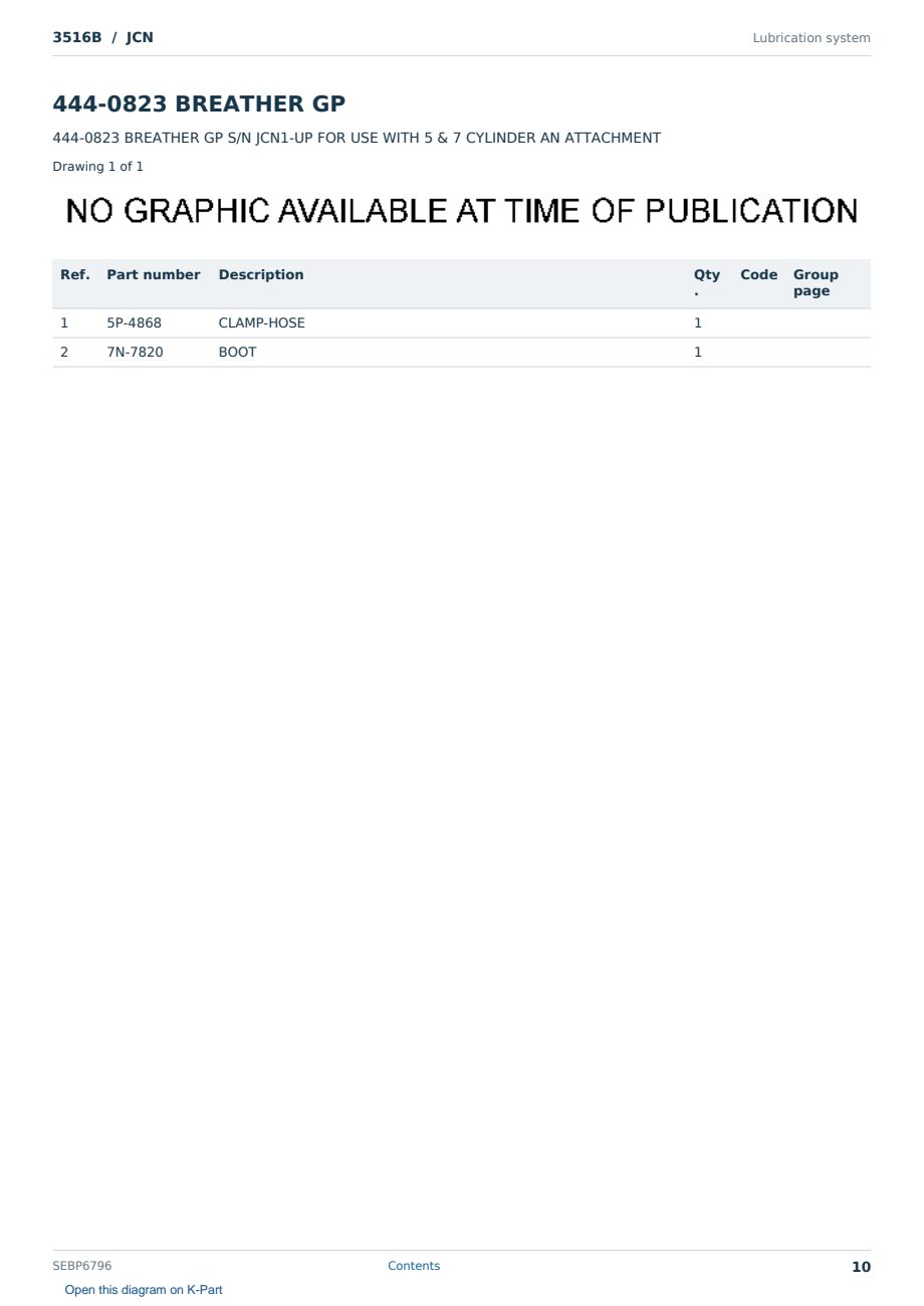 Caterpillar 3516B S/N JCN Partsbook SEBP6796 (English) - sample page 10 of 10 Caterpillar 3516B S/N JCN Partsbook SEBP6796 (English) - sample page 10 of 10