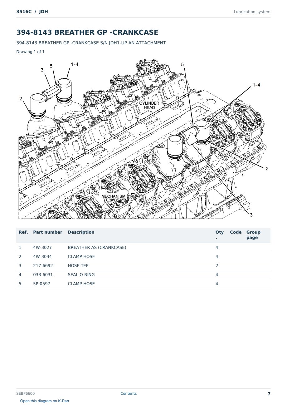 Caterpillar 3516C S/N JDH Partsbook SEBP6600 (English) - sample page 7 of 10 Caterpillar 3516C S/N JDH Partsbook SEBP6600 (English) - sample page 7 of 10