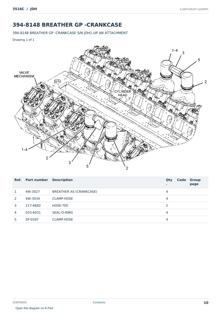Caterpillar 3516C S/N JDH Partsbook SEBP6600 (English) - sample page 10 of 10 Caterpillar 3516C S/N JDH Partsbook SEBP6600 (English) - sample page 10 of 10