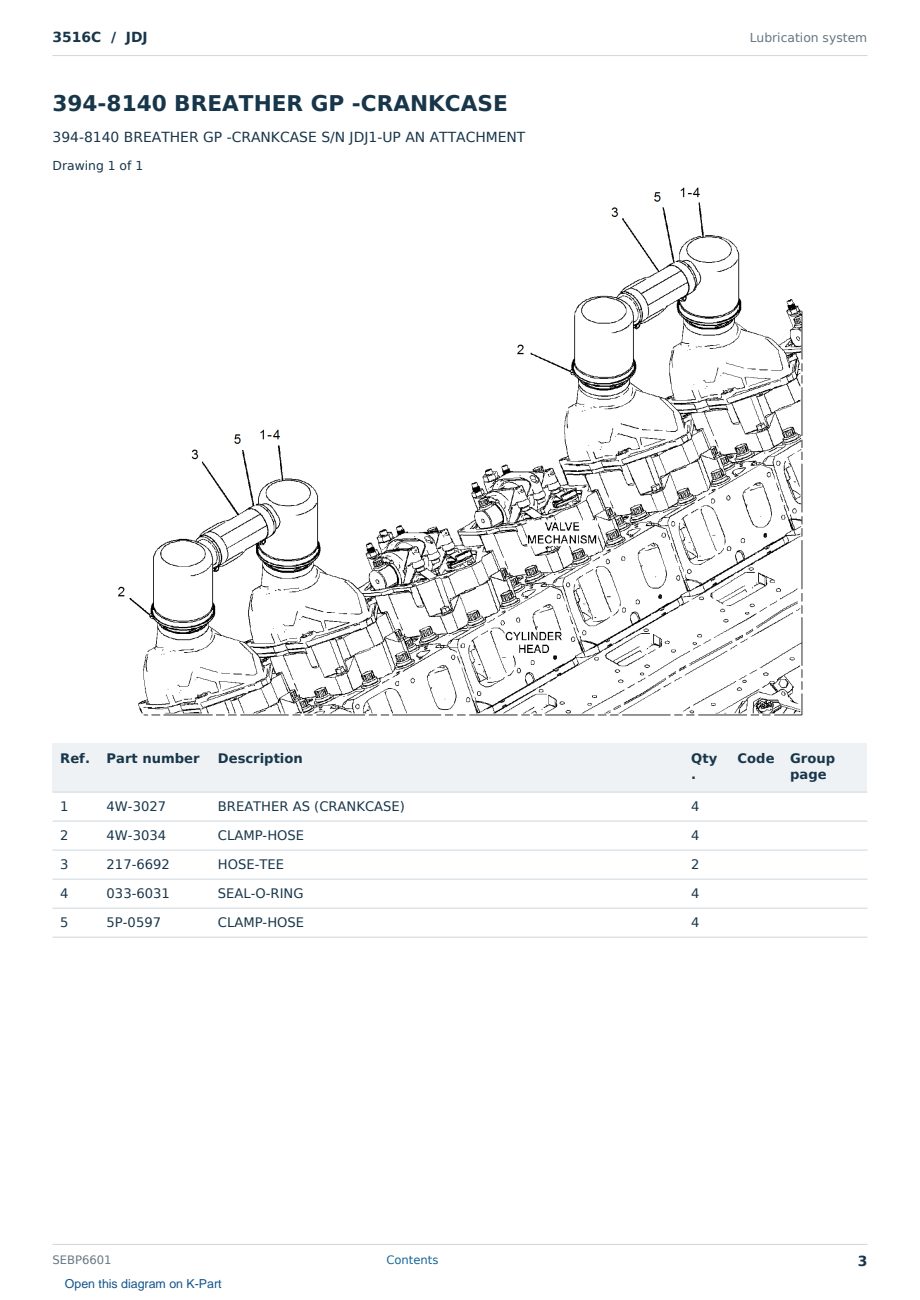 Caterpillar 3516C S/N JDJ Partsbook SEBP6601 (English) - sample page 3 of 10 Caterpillar 3516C S/N JDJ Partsbook SEBP6601 (English) - sample page 3 of 10