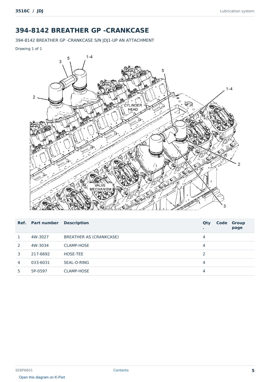 Caterpillar 3516C S/N JDJ Partsbook SEBP6601 (English) - sample page 5 of 10 Caterpillar 3516C S/N JDJ Partsbook SEBP6601 (English) - sample page 5 of 10