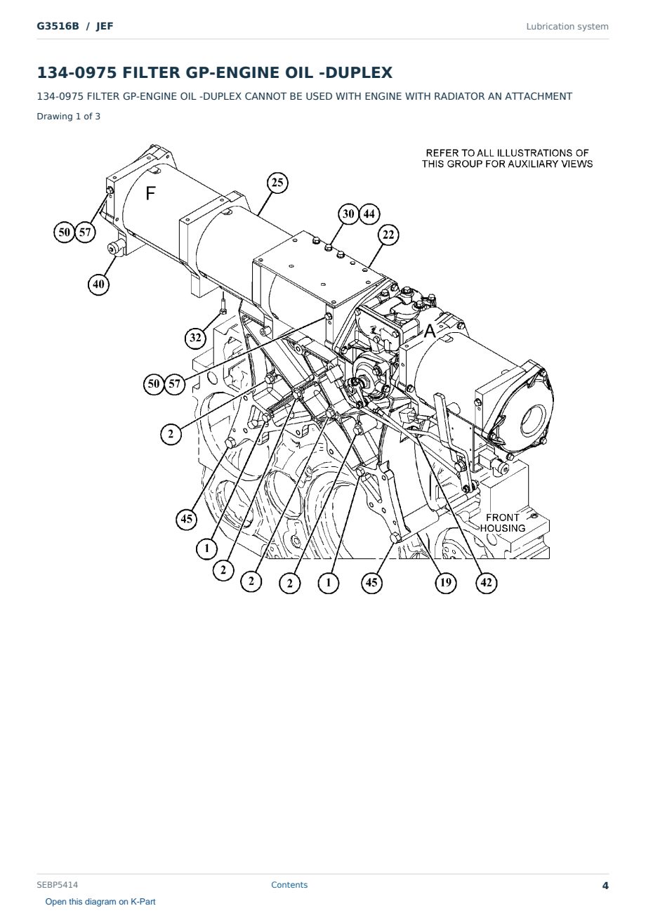 Caterpillar G3516B S/N JEF Partsbook SEBP5414 (English) - sample page 4 of 10 Caterpillar G3516B S/N JEF Partsbook SEBP5414 (English) - sample page 4 of 10