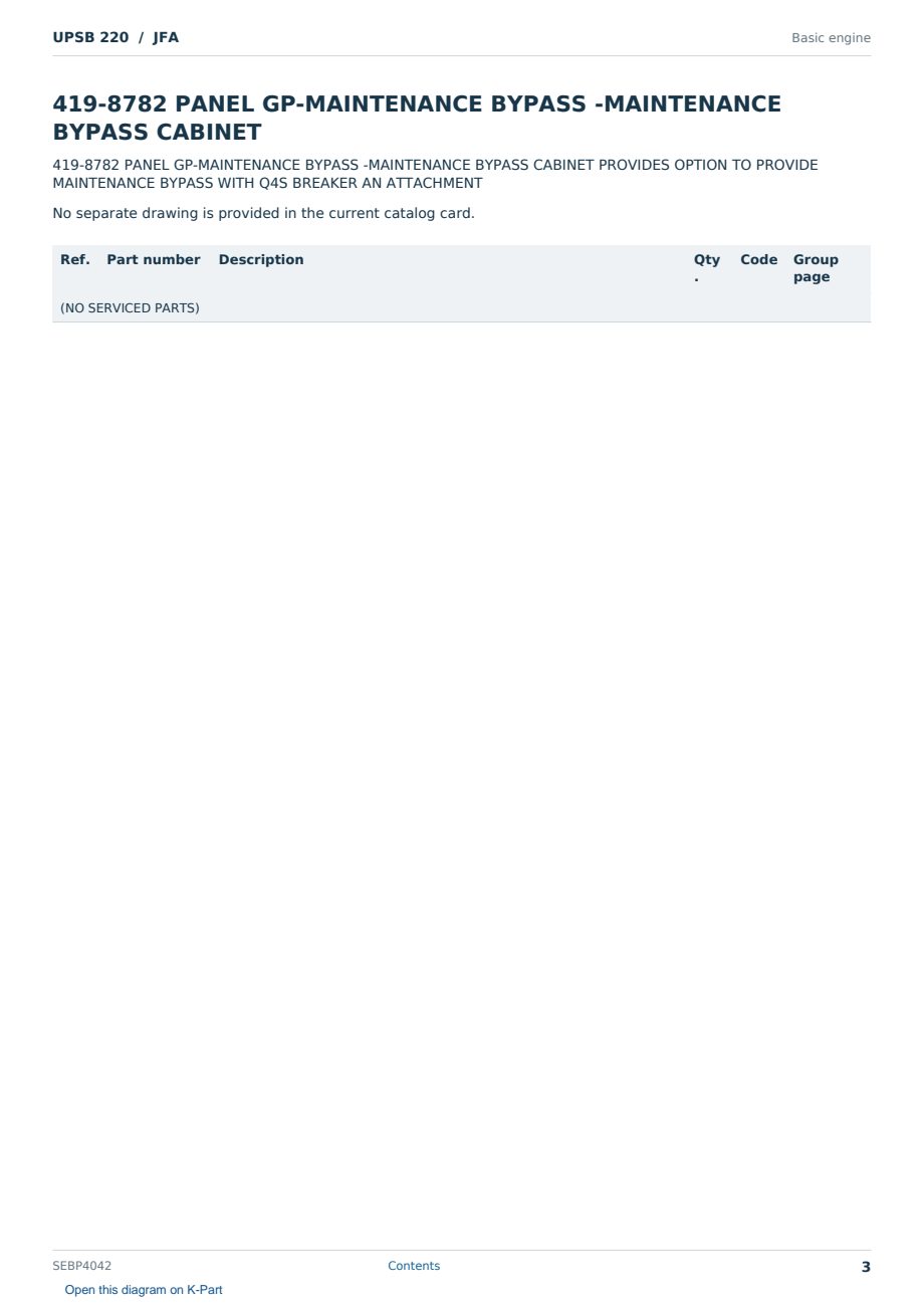Caterpillar UPSB 220 S/N JFA Partsbook SEBP4042 (English) - sample page 3 of 10 Caterpillar UPSB 220 S/N JFA Partsbook SEBP4042 (English) - sample page 3 of 10