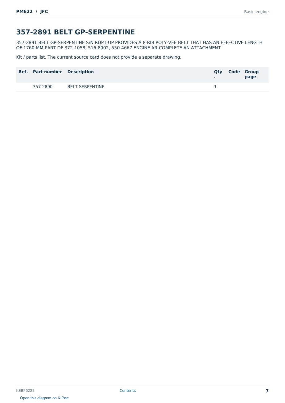 Caterpillar PM622 S/N JFC Partsbook KEBP6225 (English) - sample page 7 of 10 Caterpillar PM622 S/N JFC Partsbook KEBP6225 (English) - sample page 7 of 10