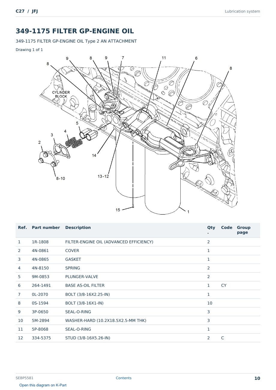 Caterpillar C27 S/N JFJ Partsbook SEBP5581 (English) - sample page 10 of 10 Caterpillar C27 S/N JFJ Partsbook SEBP5581 (English) - sample page 10 of 10
