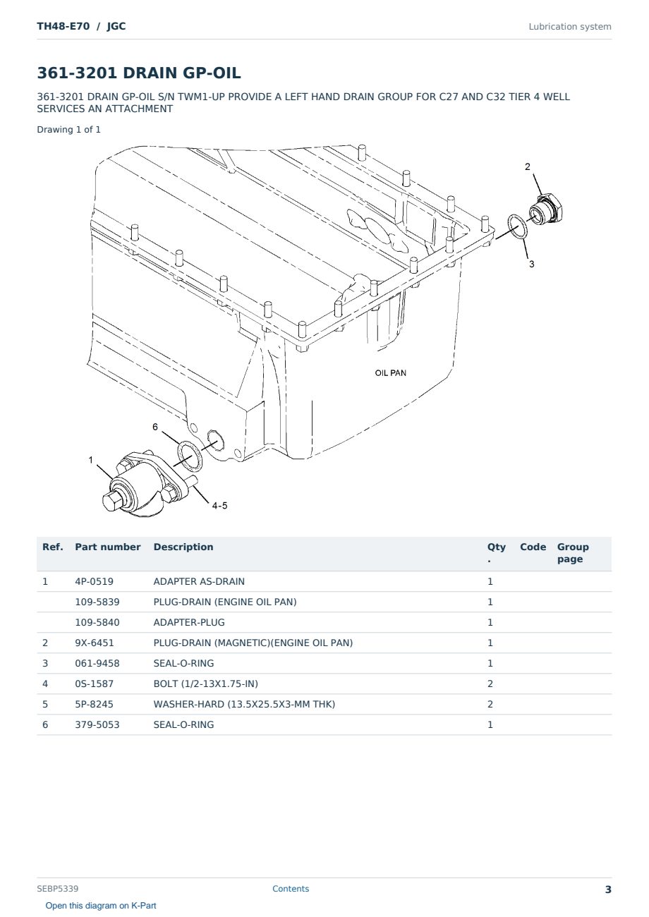 Caterpillar TH48-E70 S/N JGC Partsbook SEBP5339 (English) - sample page 3 of 10 Caterpillar TH48-E70 S/N JGC Partsbook SEBP5339 (English) - sample page 3 of 10