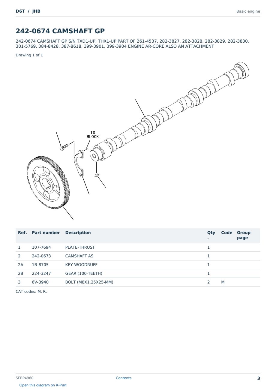 Caterpillar D6T S/N JHB Partsbook SEBP4960 (English) - sample page 3 of 10 Caterpillar D6T S/N JHB Partsbook SEBP4960 (English) - sample page 3 of 10