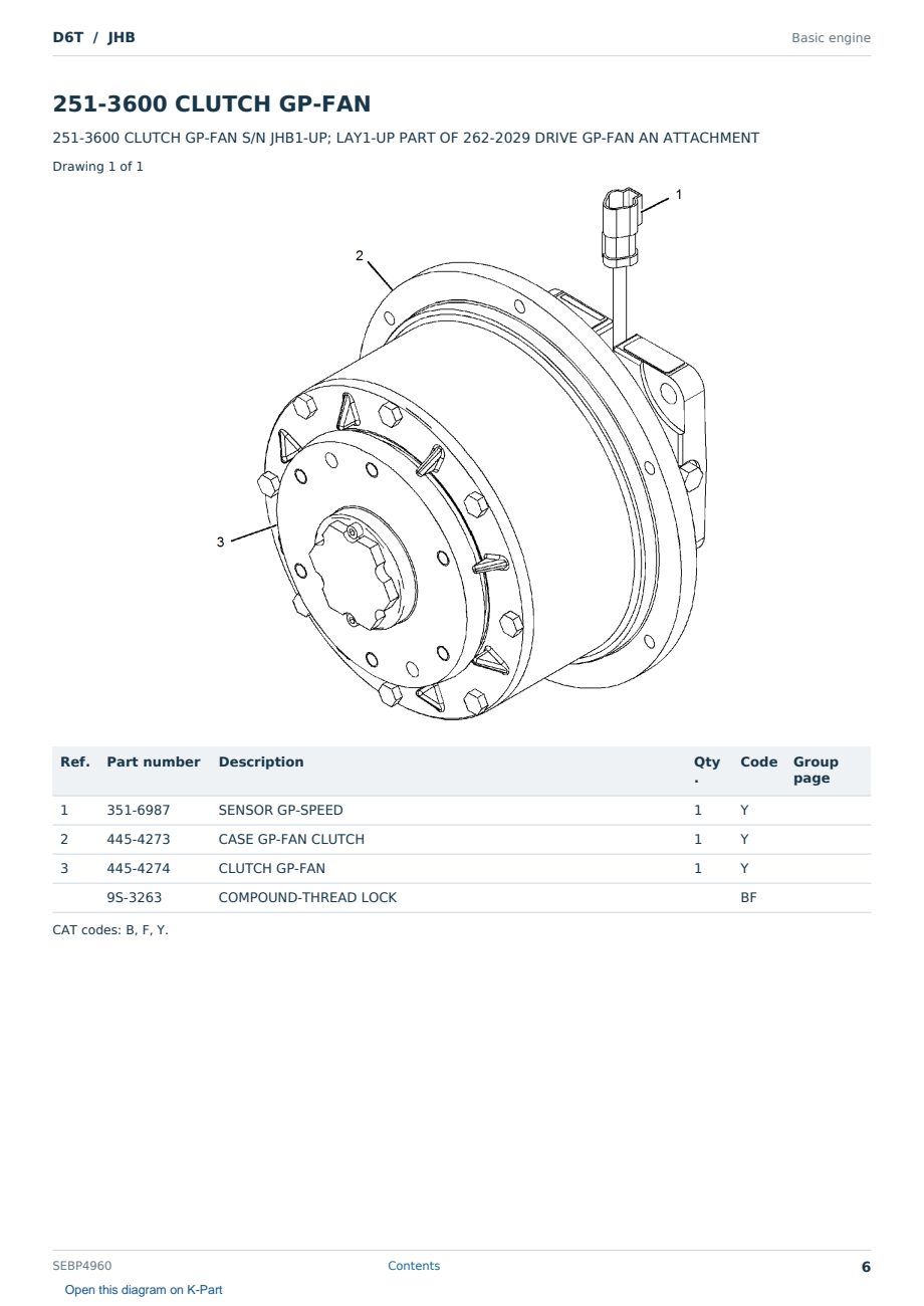 Caterpillar D6T S/N JHB Partsbook SEBP4960 (English) - sample page 6 of 10 Caterpillar D6T S/N JHB Partsbook SEBP4960 (English) - sample page 6 of 10