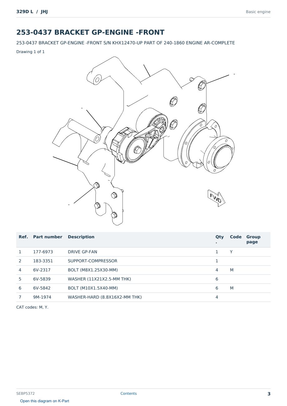 Caterpillar 329D L S/N JHJ Partsbook SEBP5372 (English) - sample page 3 of 10 Caterpillar 329D L S/N JHJ Partsbook SEBP5372 (English) - sample page 3 of 10