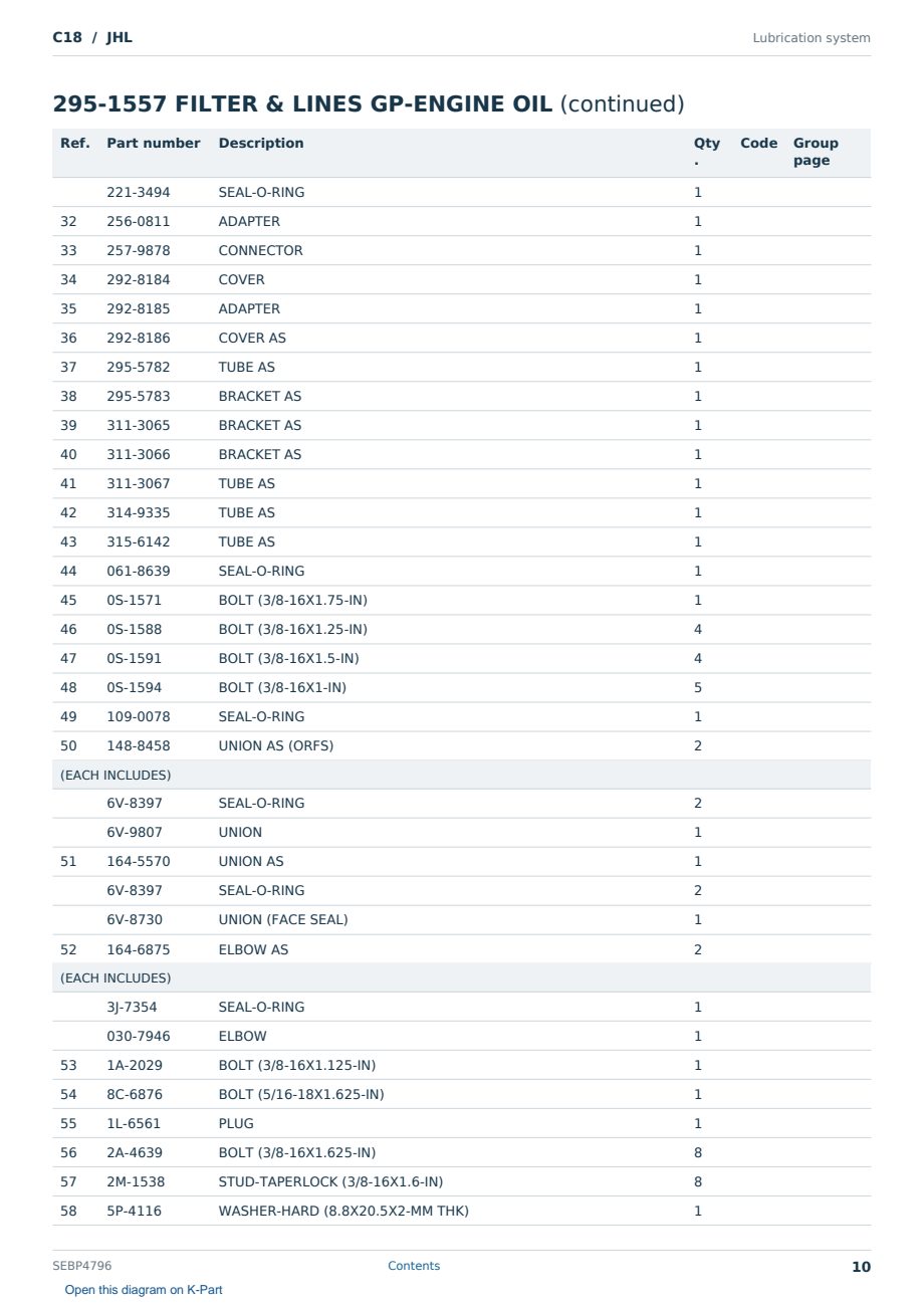 Caterpillar C18 S/N JHL Partsbook SEBP4796 (English) - sample page 10 of 10 Caterpillar C18 S/N JHL Partsbook SEBP4796 (English) - sample page 10 of 10