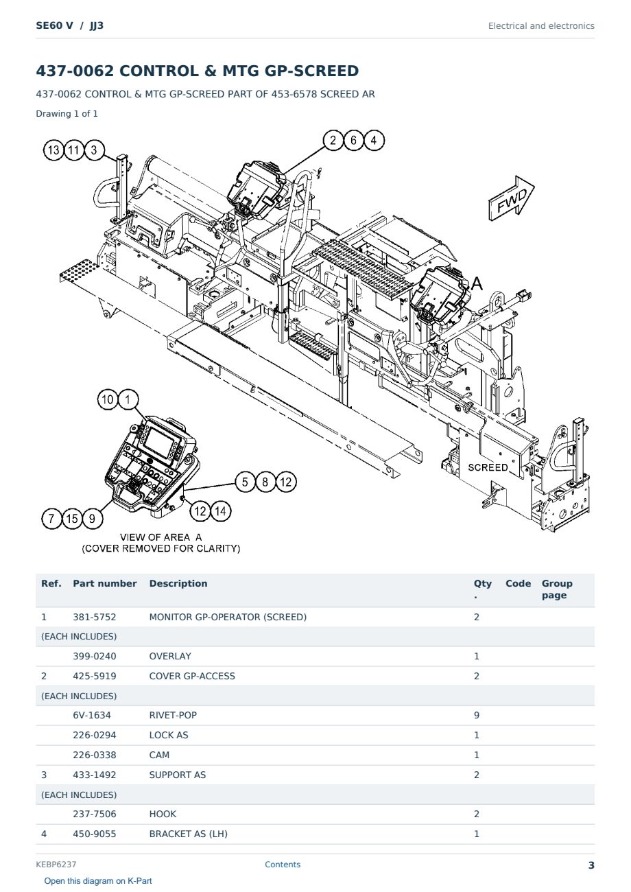 Caterpillar SE60 V S/N JJ3 Partsbook KEBP6237 (English) - sample page 3 of 10 Caterpillar SE60 V S/N JJ3 Partsbook KEBP6237 (English) - sample page 3 of 10