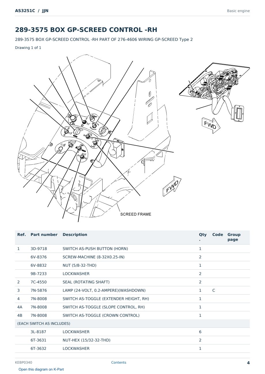 Caterpillar AS3251C S/N JJN Partsbook KEBP0340 (English) - sample page 4 of 10 Caterpillar AS3251C S/N JJN Partsbook KEBP0340 (English) - sample page 4 of 10