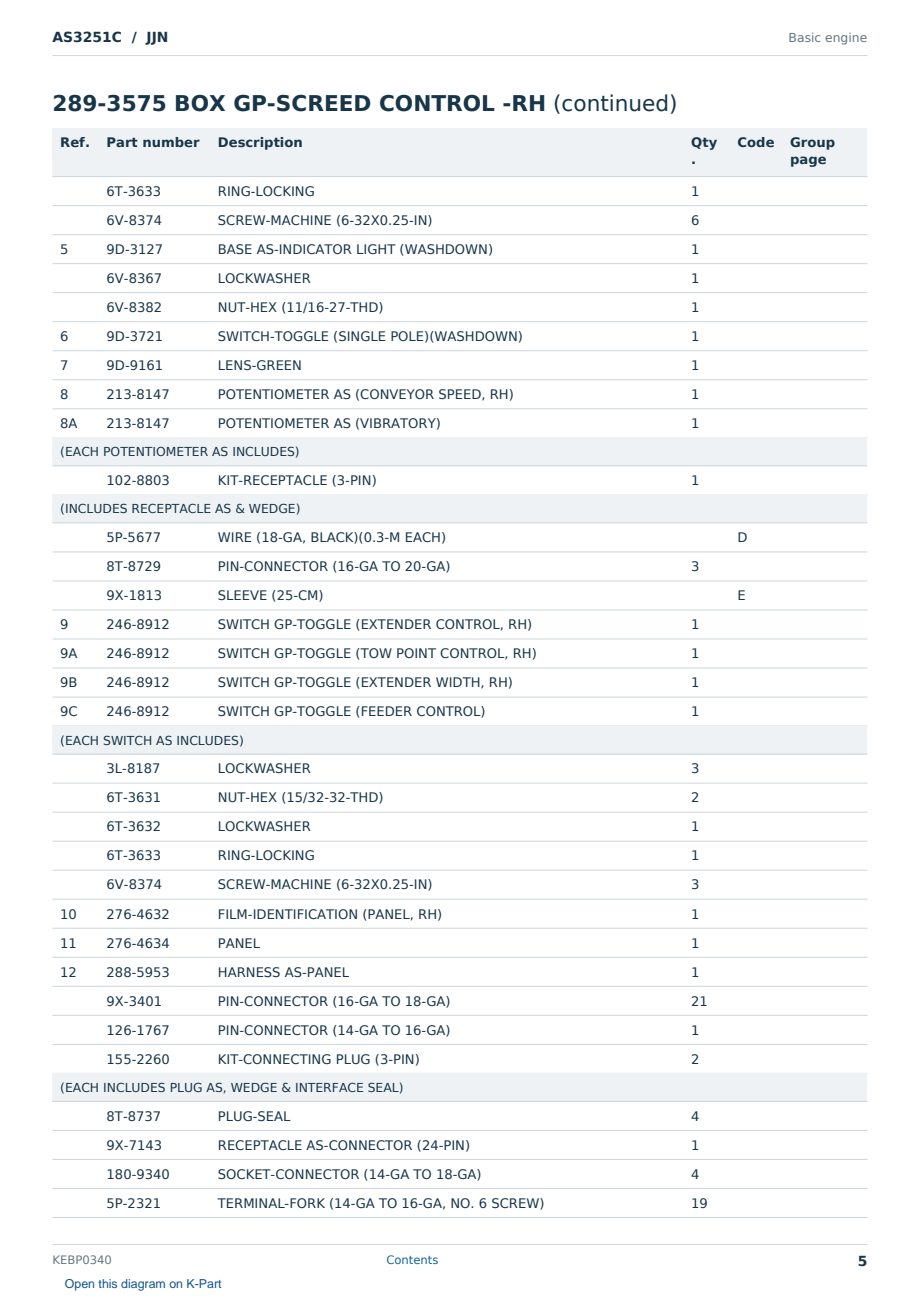 Caterpillar AS3251C S/N JJN Partsbook KEBP0340 (English) - sample page 5 of 10 Caterpillar AS3251C S/N JJN Partsbook KEBP0340 (English) - sample page 5 of 10