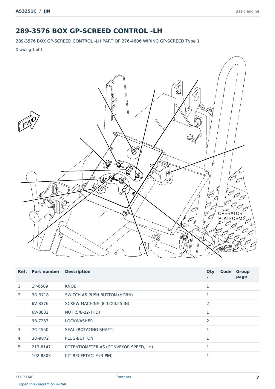 Caterpillar AS3251C S/N JJN Partsbook KEBP0340 (English) - sample page 7 of 10 Caterpillar AS3251C S/N JJN Partsbook KEBP0340 (English) - sample page 7 of 10