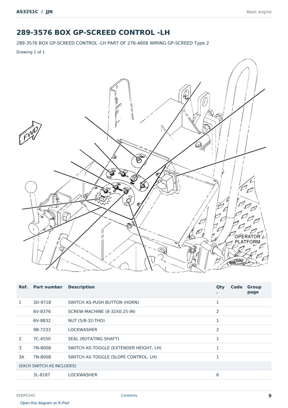 Caterpillar AS3251C S/N JJN Partsbook KEBP0340 (English) - sample page 9 of 10 Caterpillar AS3251C S/N JJN Partsbook KEBP0340 (English) - sample page 9 of 10
