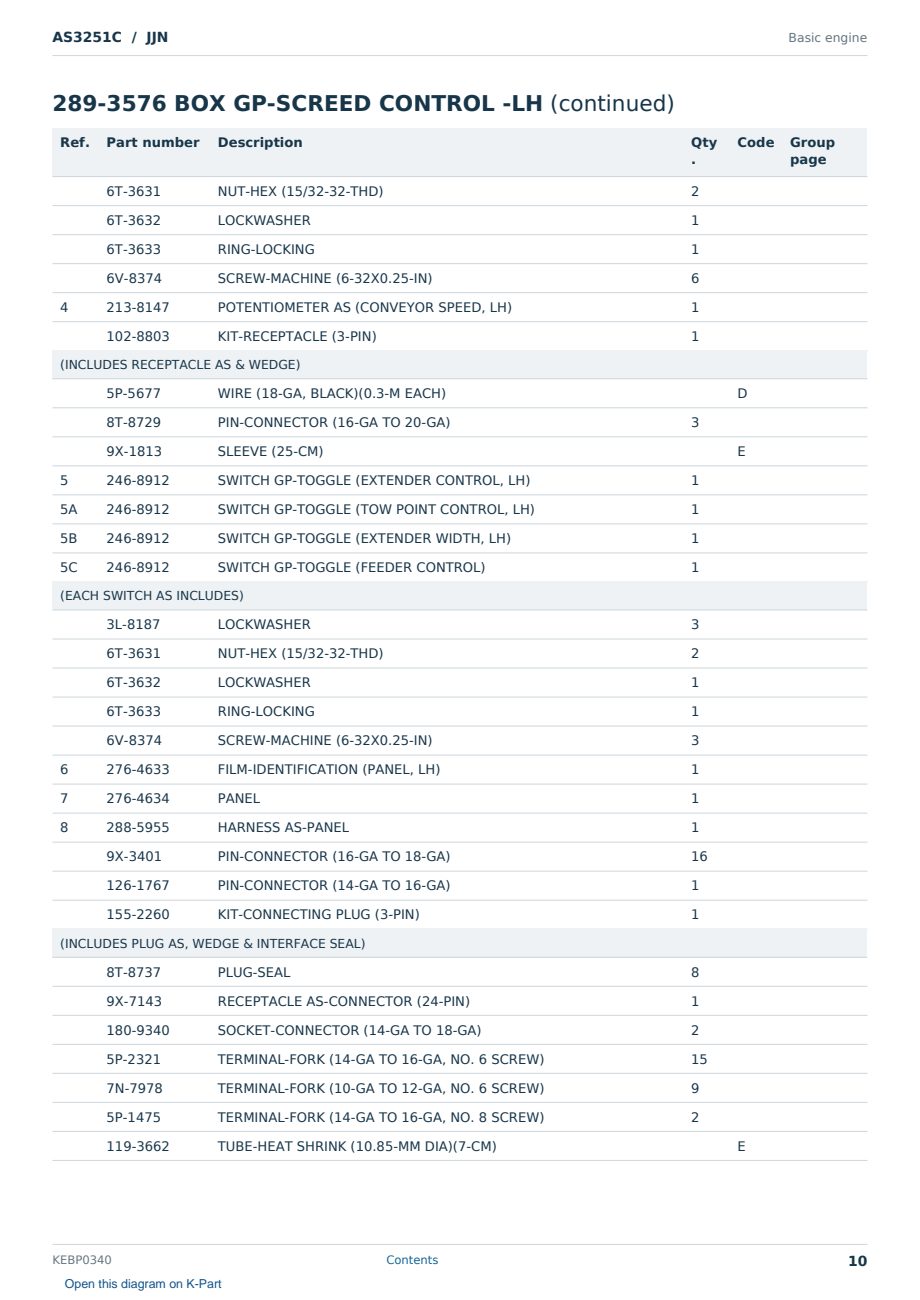 Caterpillar AS3251C S/N JJN Partsbook KEBP0340 (English) - sample page 10 of 10 Caterpillar AS3251C S/N JJN Partsbook KEBP0340 (English) - sample page 10 of 10