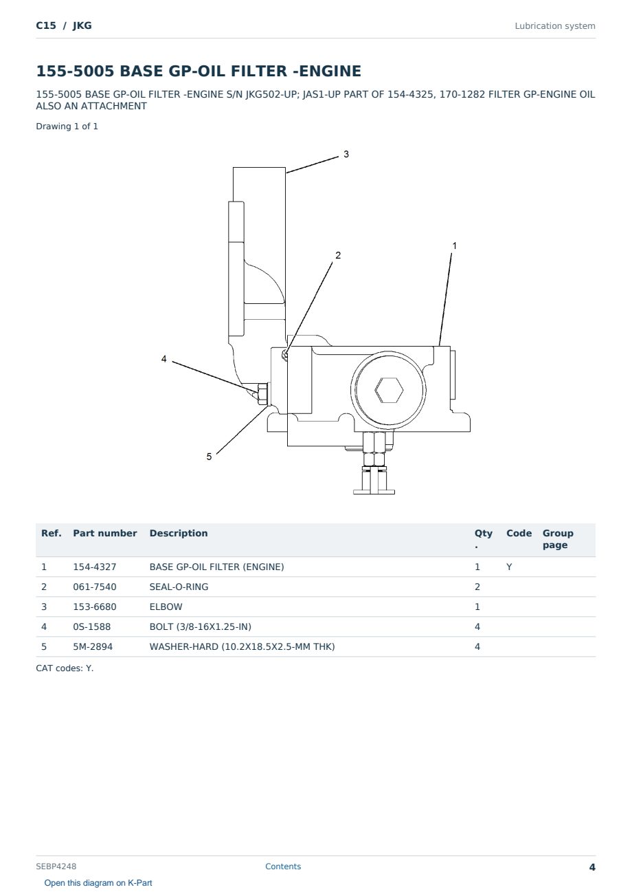 Caterpillar C15 S/N JKG Partsbook SEBP4248 (English) - sample page 4 of 10 Caterpillar C15 S/N JKG Partsbook SEBP4248 (English) - sample page 4 of 10