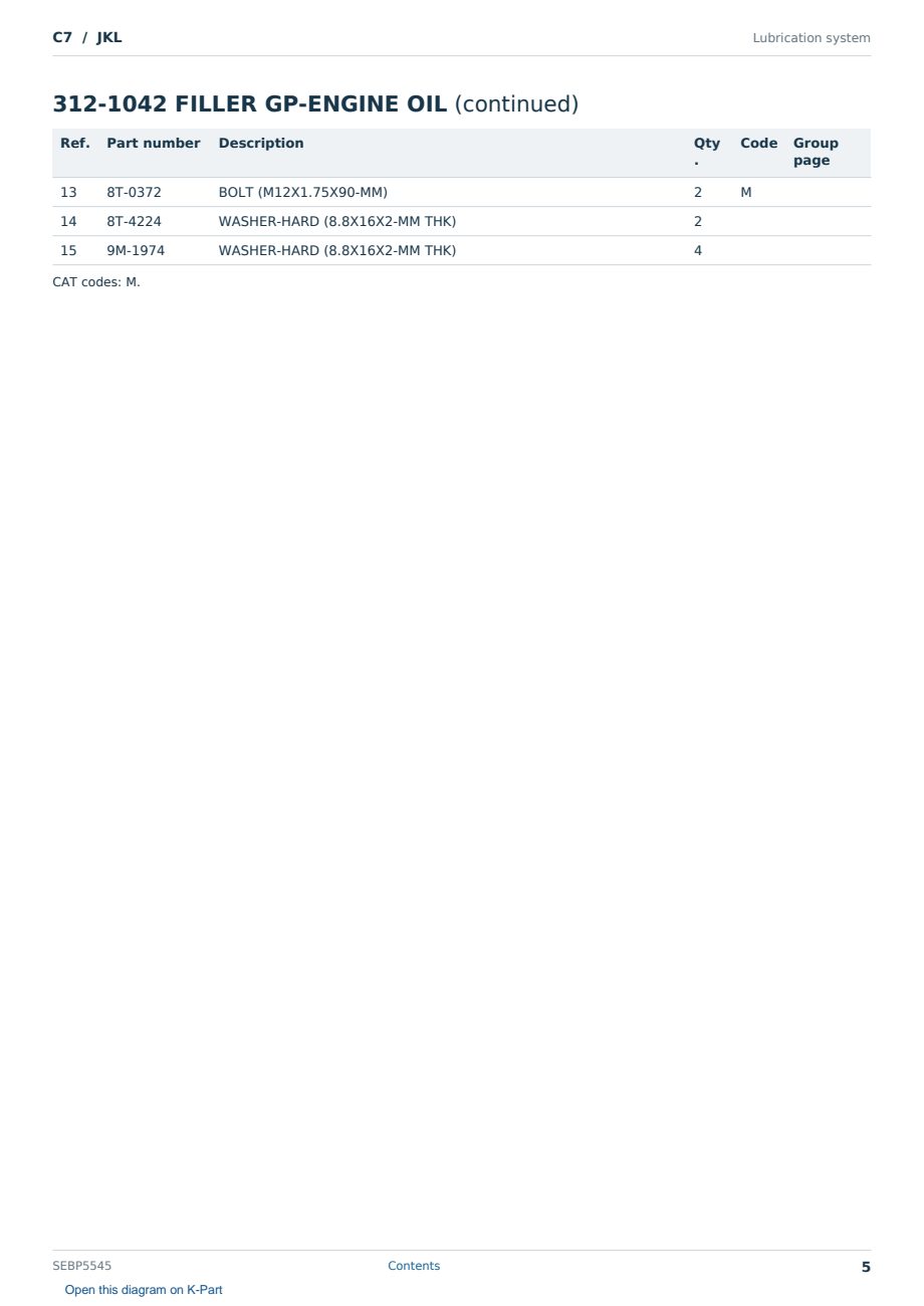 Caterpillar C7 S/N JKL Partsbook SEBP5545 (English) - sample page 5 of 10 Caterpillar C7 S/N JKL Partsbook SEBP5545 (English) - sample page 5 of 10