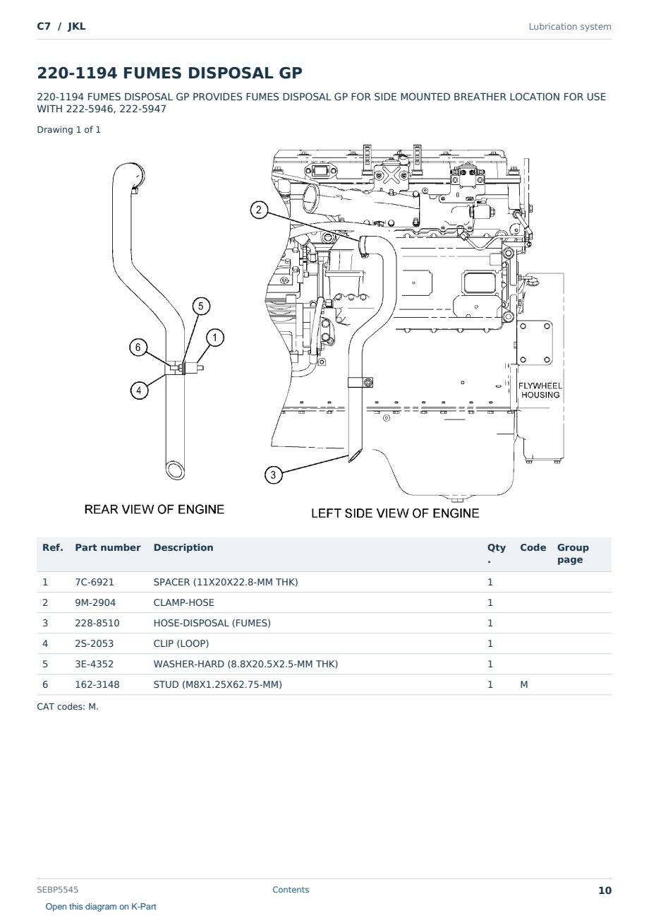 Caterpillar C7 S/N JKL Partsbook SEBP5545 (English) - sample page 10 of 10 Caterpillar C7 S/N JKL Partsbook SEBP5545 (English) - sample page 10 of 10