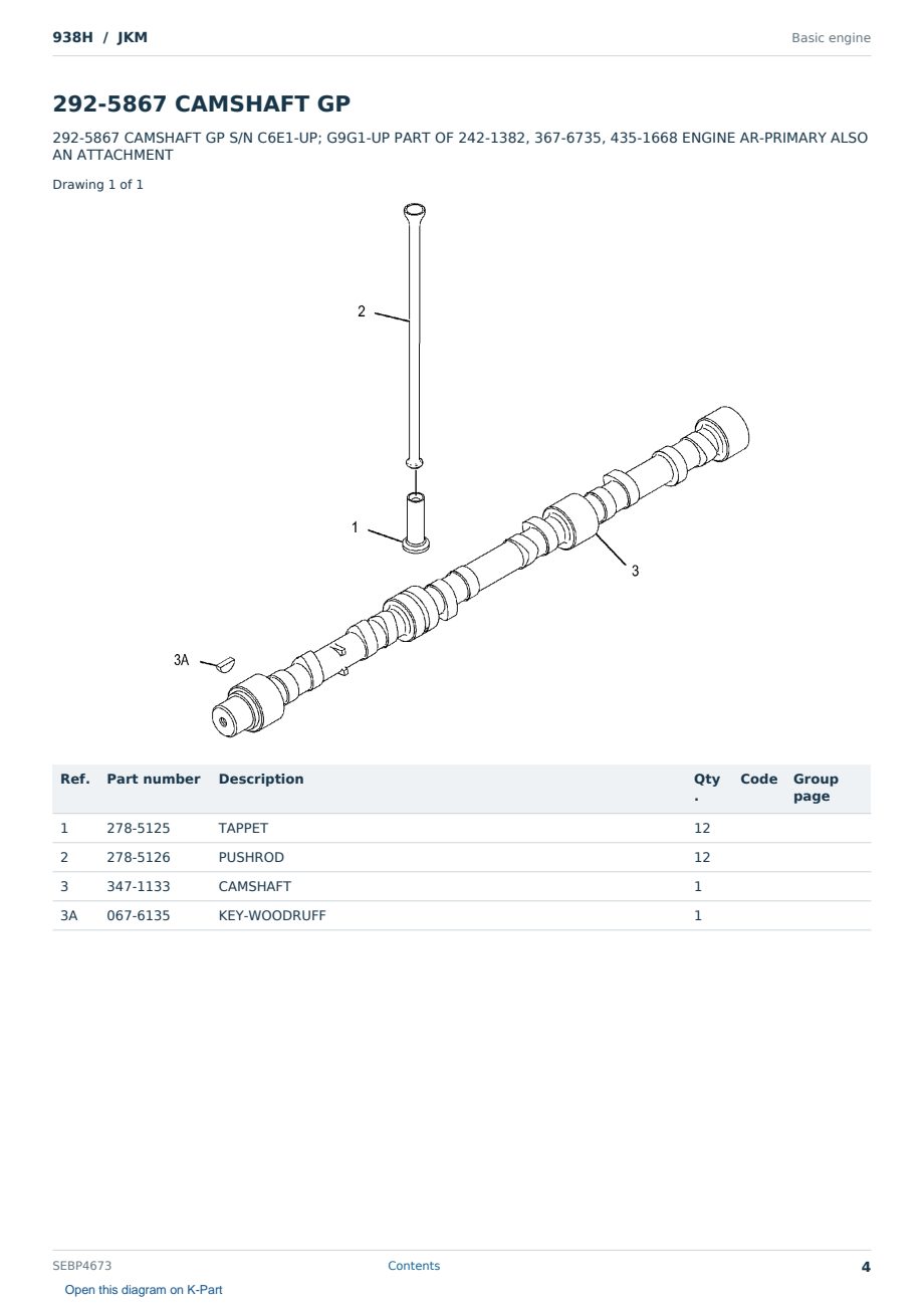 Caterpillar 938H S/N JKM Partsbook SEBP4673 (English) - sample page 4 of 10 Caterpillar 938H S/N JKM Partsbook SEBP4673 (English) - sample page 4 of 10