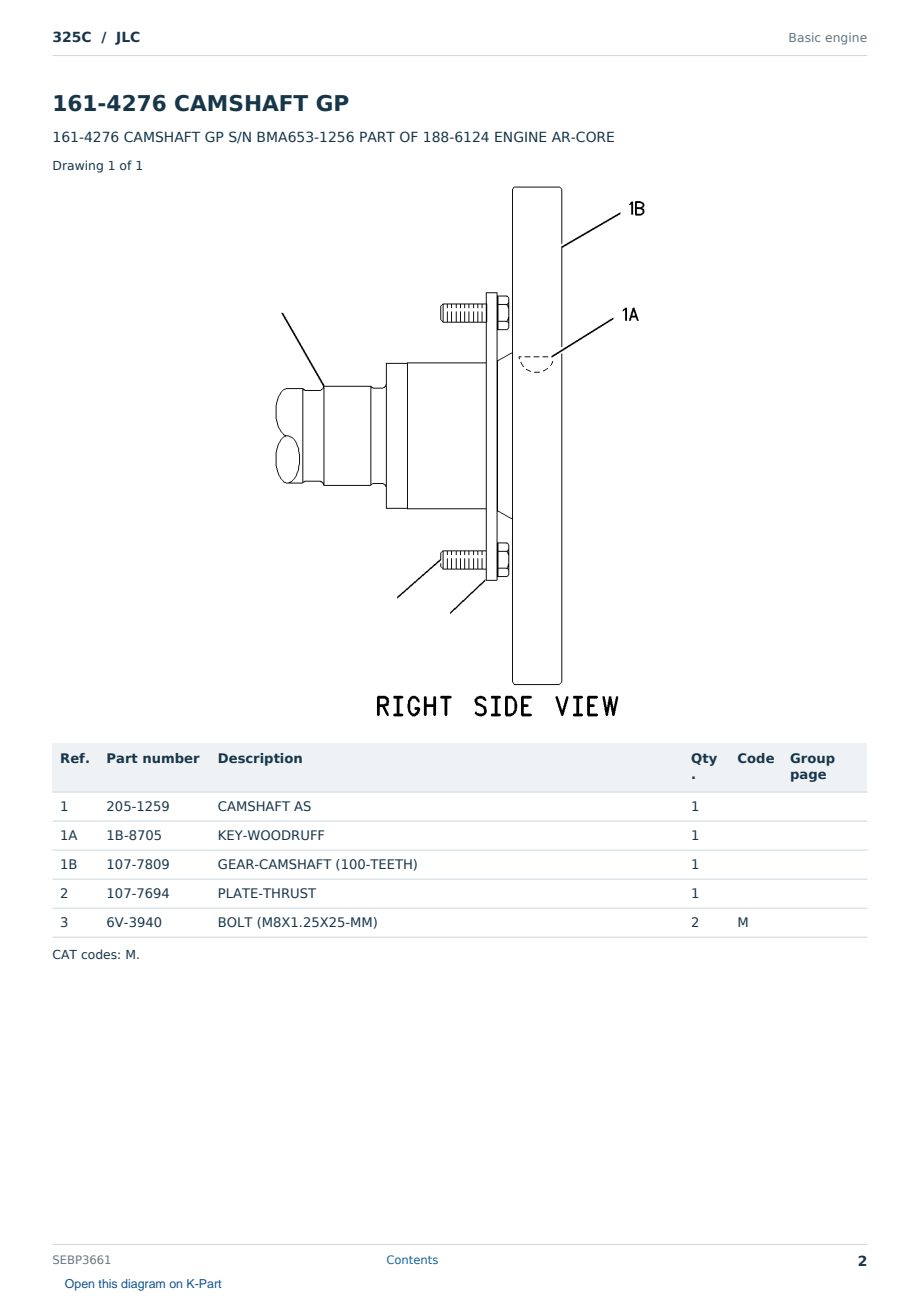 Caterpillar 325C S/N JLC Partsbook SEBP3661 (English) - sample page 2 of 10 Caterpillar 325C S/N JLC Partsbook SEBP3661 (English) - sample page 2 of 10
